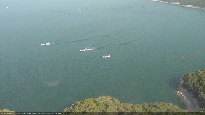 Lake Travis webcam, July 3, 2020 9:25 AM CT