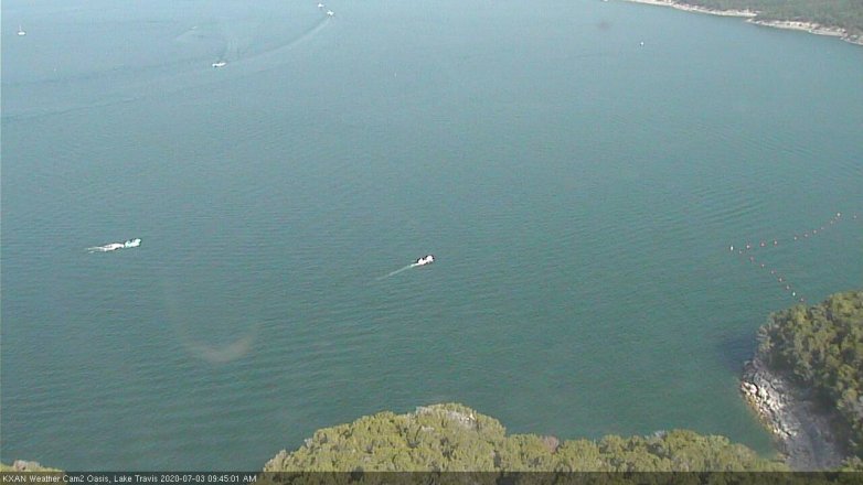 Lake Travis webcam, July 3, 2020 9:45 AM CT