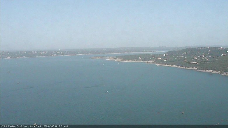 Lake Travis webcam, July 3, 2020 10:45 AM CT
