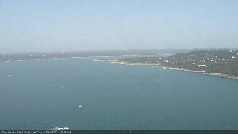 Lake Travis webcam, July 3, 2020 11:00 AM CT
