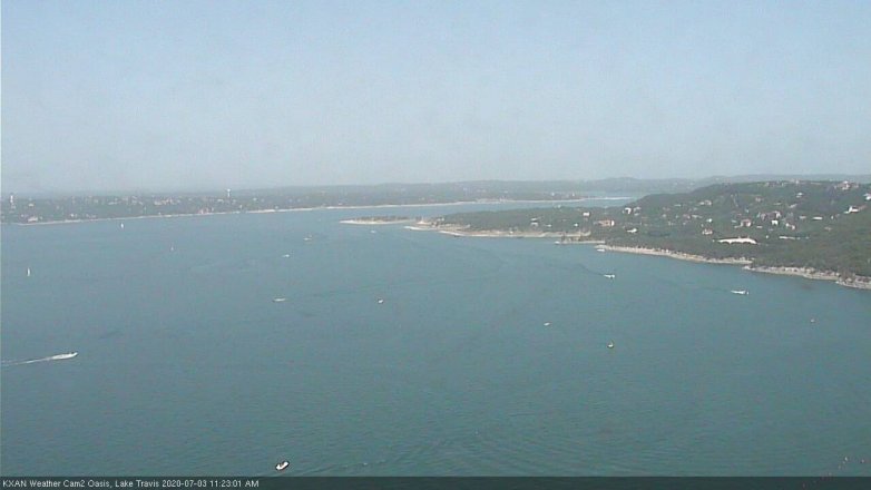 Lake Travis webcam, July 3, 2020 11:25 AM CT