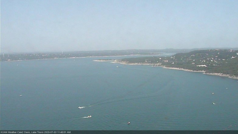 Lake Travis webcam, July 3, 2020 11:45 AM CT