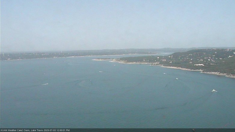 Lake Travis webcam, July 3, 2020 12:00 PM CT