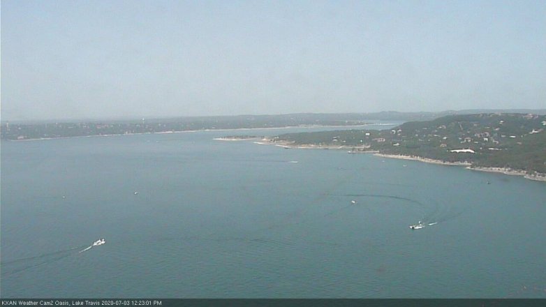 Lake Travis webcam, July 3, 2020 12:25 PM CT