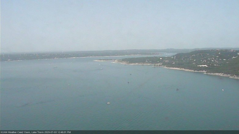 Lake Travis webcam, July 3, 2020 12:45 PM CT