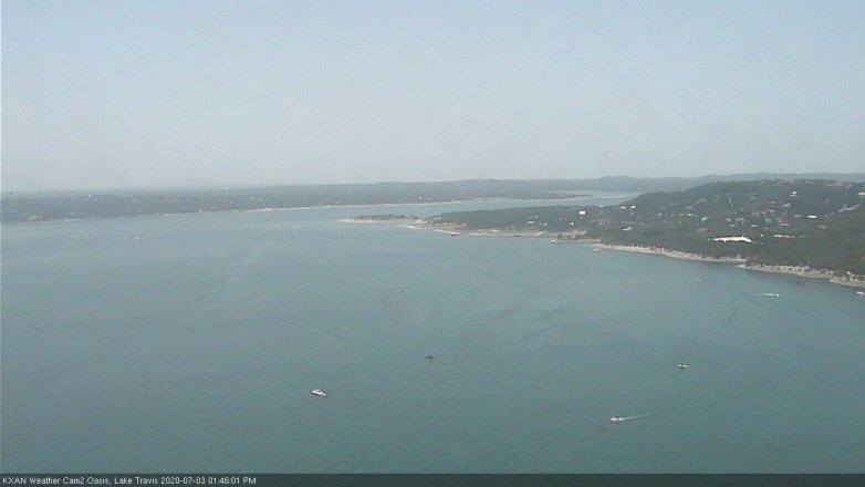 Lake Travis webcam, July 3, 2020 1:45 PM CT