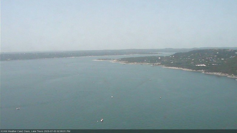 Lake Travis webcam, July 3, 2020 2:00 PM CT