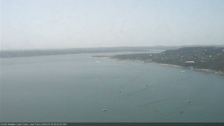 Lake Travis webcam, July 3, 2020 3:25 PM CT
