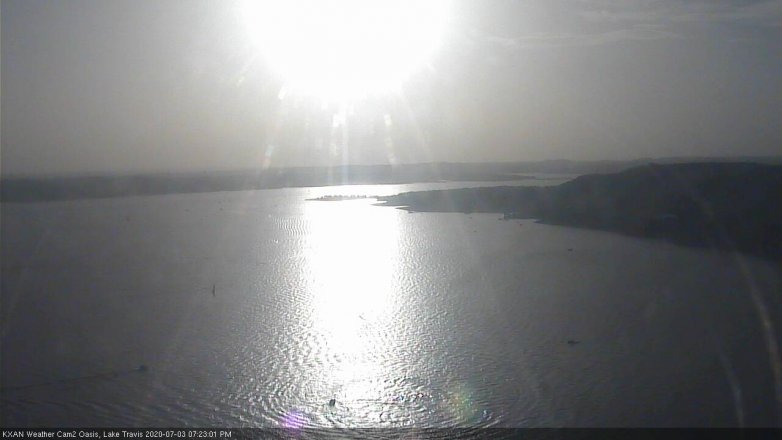Lake Travis webcam, July 3, 2020 7:25 PM CT