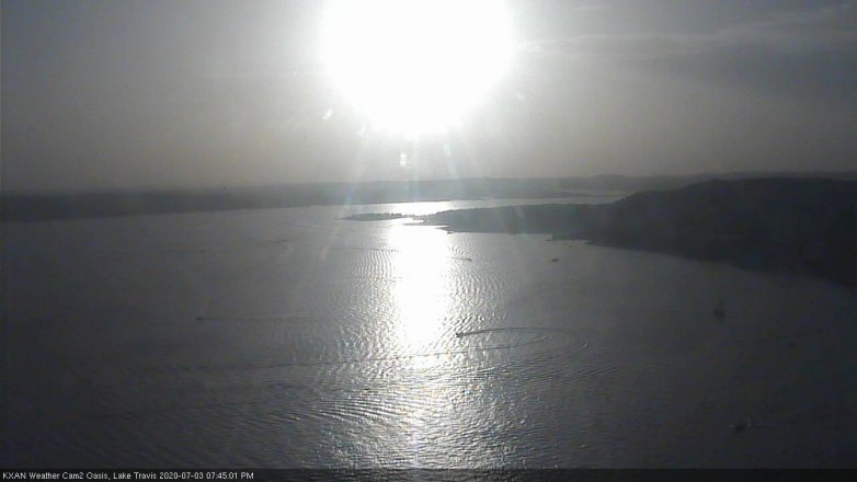 Lake Travis webcam, July 3, 2020 7:45 PM CT