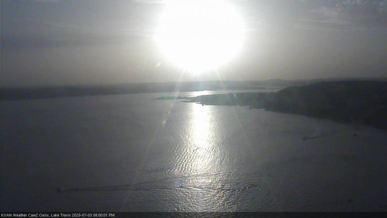 Lake Travis webcam, July 3, 2020 8:00 PM CT