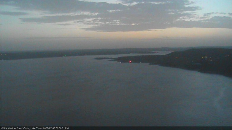 Lake Travis webcam, July 3, 2020 9:00 PM CT