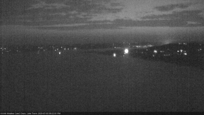 Lake Travis webcam, July 3, 2020 9:25 PM CT