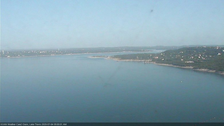 Lake Travis webcam, July 4, 2020 9:00 AM CT