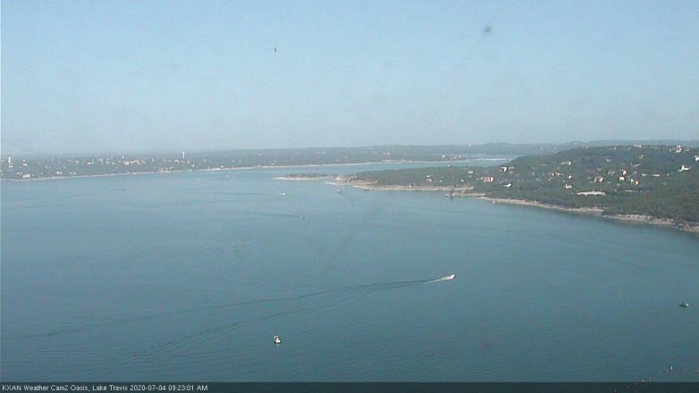 Lake Travis webcam, July 4, 2020 9:25 AM CT