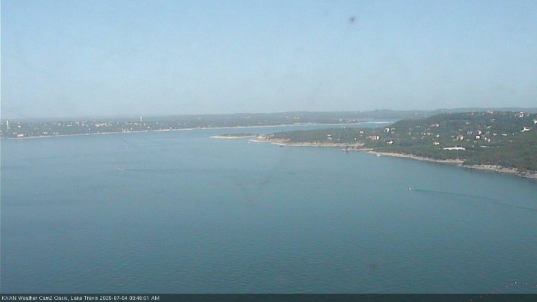 Lake Travis webcam, July 4, 2020 9:45 AM CT