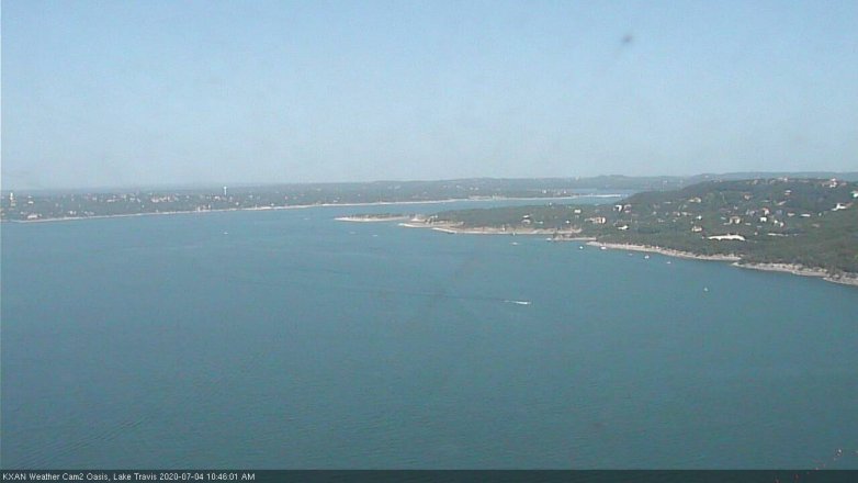 Lake Travis webcam, July 4, 2020 10:45 AM CT