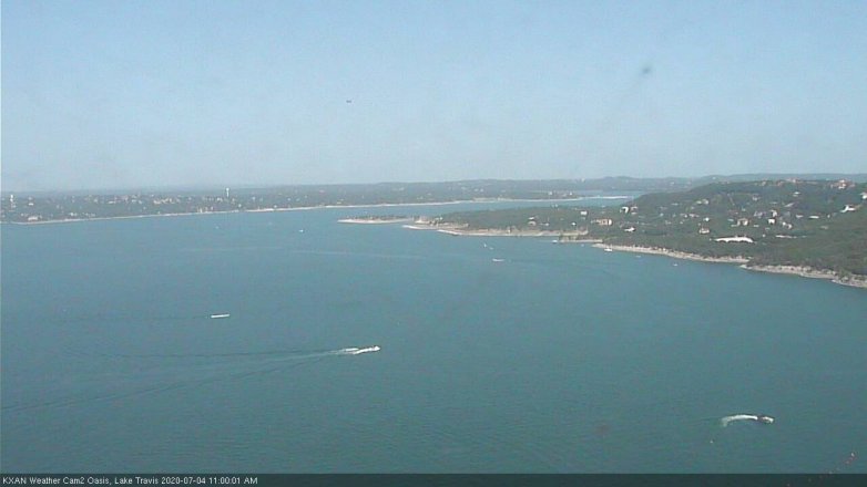Lake Travis webcam, July 4, 2020 11:00 AM CT