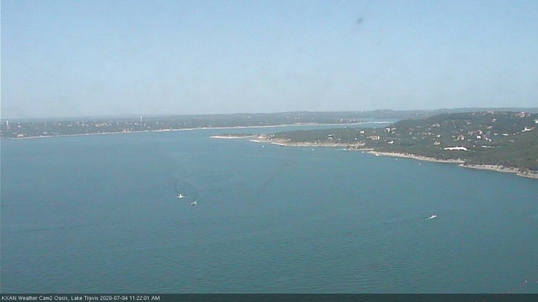 Lake Travis webcam, July 4, 2020 11:25 AM CT