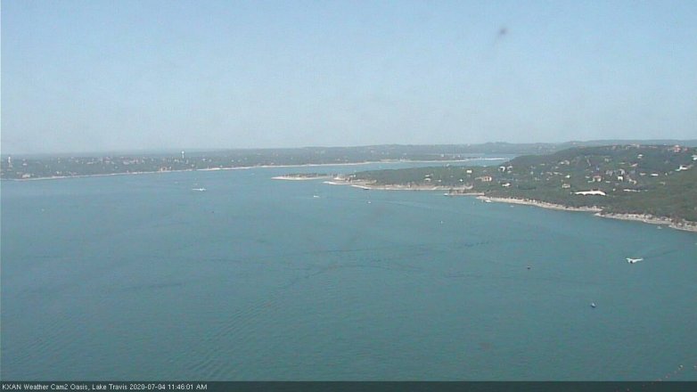 Lake Travis webcam, July 4, 2020 11:45 AM CT