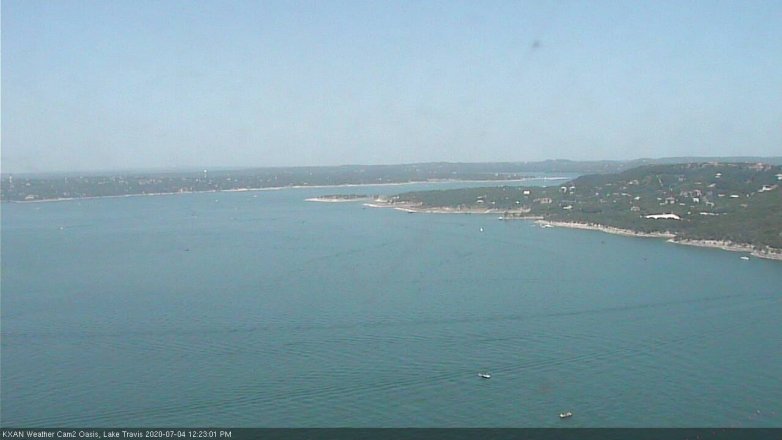 Lake Travis webcam, July 4, 2020 12:25 PM CT