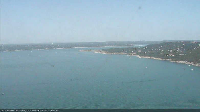 Lake Travis webcam, July 4, 2020 12:45 PM CT