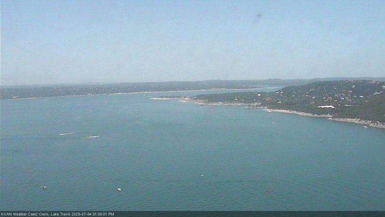 Lake Travis webcam, July 4, 2020 1:00 PM CT