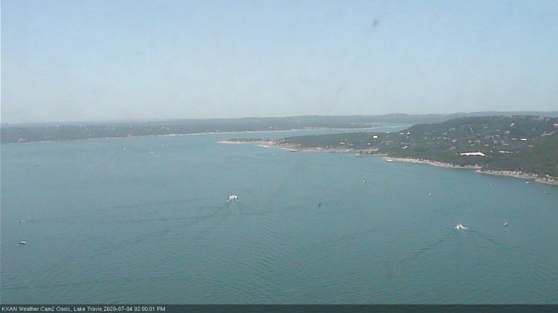 Lake Travis webcam, July 4, 2020 2:00 PM CT