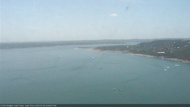 Lake Travis webcam, July 4, 2020 2:45 PM CT