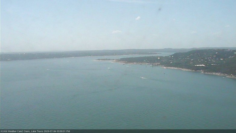 Lake Travis webcam, July 4, 2020 3:00 PM CT