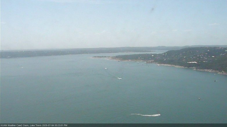 Lake Travis webcam, July 4, 2020 3:25 PM CT