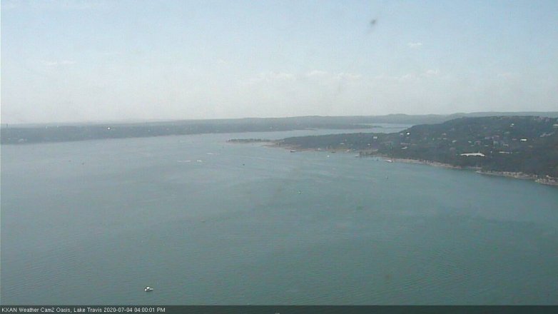Lake Travis webcam, July 4, 2020 4:00 PM CT