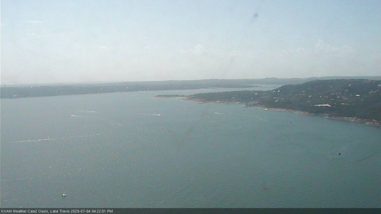 Lake Travis webcam, July 4, 2020 4:25 PM CT