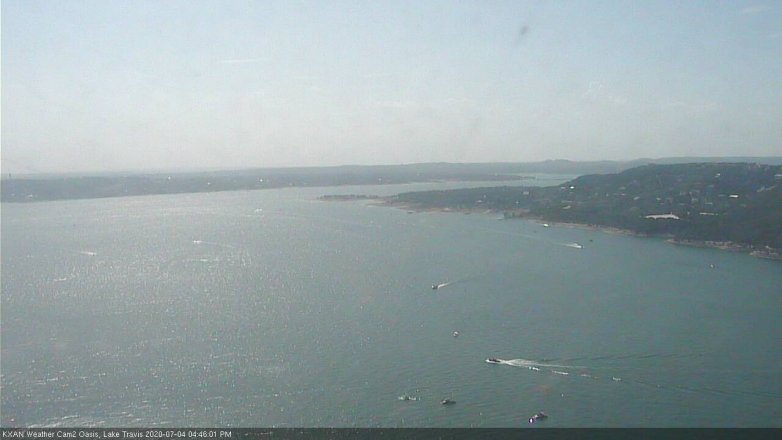 Lake Travis webcam, July 4, 2020 4:45 PM CT