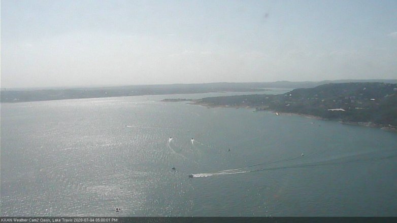 Lake Travis webcam, July 4, 2020 5:00 PM CT