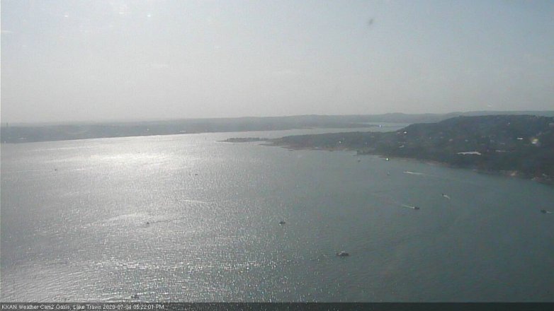 Lake Travis webcam, July 4, 2020 5:25 PM CT