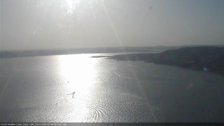 Lake Travis webcam, July 4, 2020 6:25 PM CT