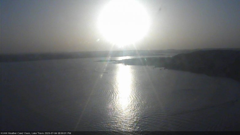 Lake Travis webcam, July 4, 2020 8:00 PM CT
