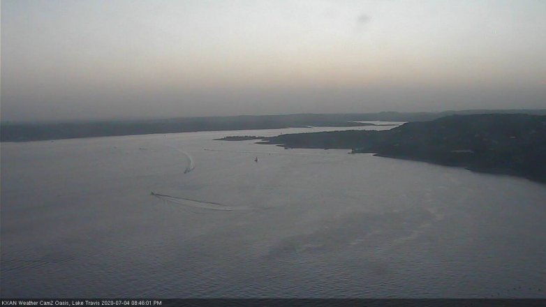 Lake Travis webcam, July 4, 2020 8:45 PM CT