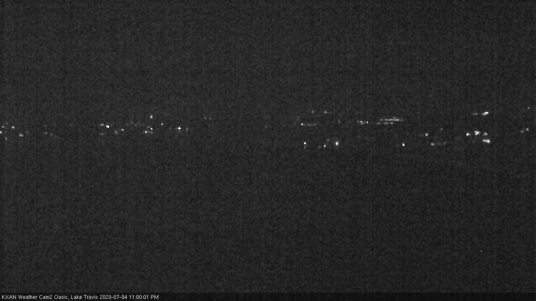 Lake Travis webcam, July 4, 2020 11:00 PM CT