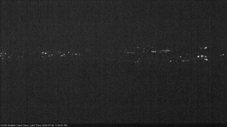 Lake Travis webcam, July 4, 2020 11:45 PM CT