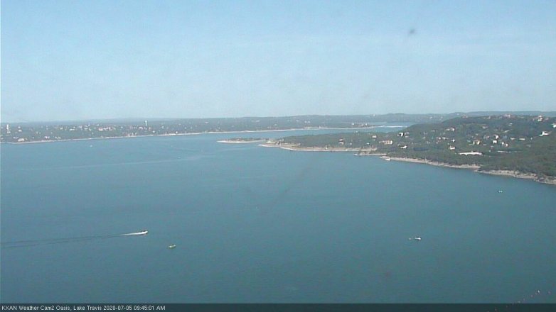 Lake Travis webcam, July 5, 2020 9:45 AM CT