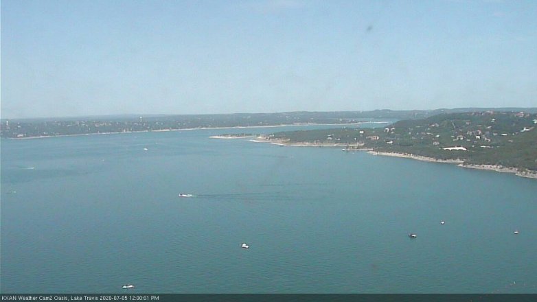 Lake Travis webcam, July 5, 2020 12:00 PM CT