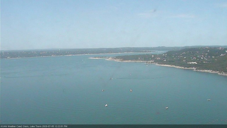 Lake Travis webcam, July 5, 2020 12:25 PM CT