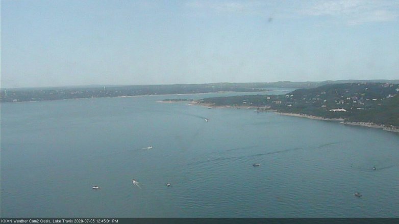 Lake Travis webcam, July 5, 2020 12:45 PM CT
