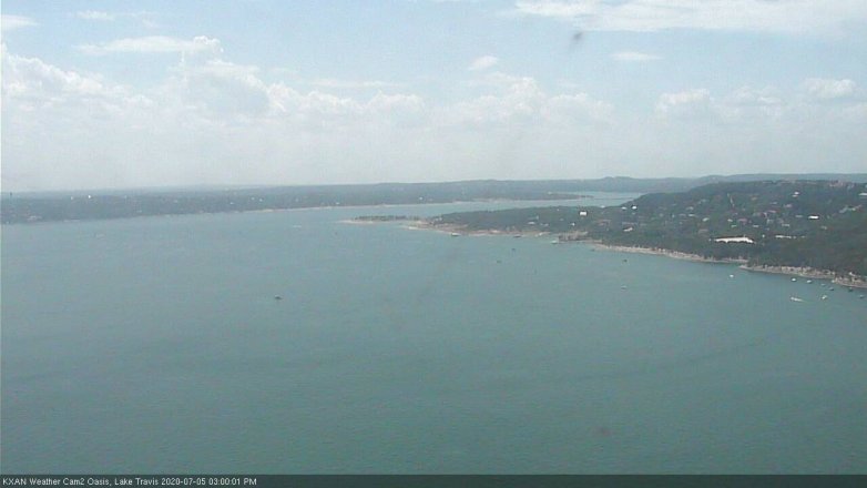 Lake Travis webcam, July 5, 2020 3:00 PM CT