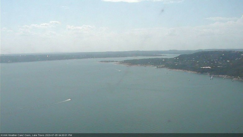 Lake Travis webcam, July 5, 2020 4:00 PM CT