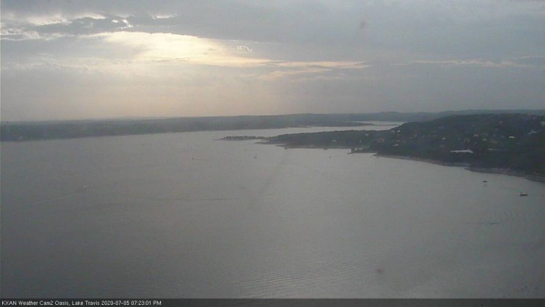 Lake Travis webcam, July 5, 2020 7:25 PM CT