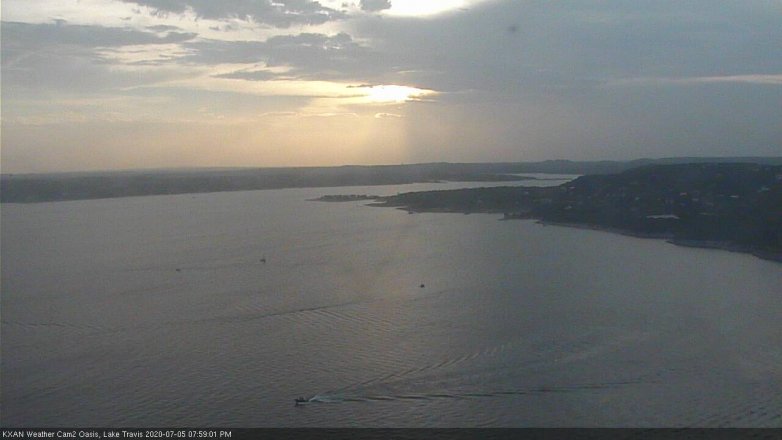 Lake Travis webcam, July 5, 2020 8:00 PM CT