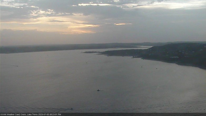 Lake Travis webcam, July 5, 2020 8:25 PM CT